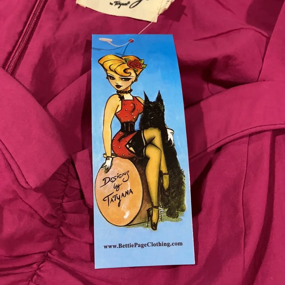 Bettie Page by Tatyana Pink Embroidered Circle Dress NWT - Picture 6 of 8